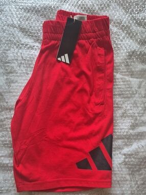 adidas Red Performance Shorts with Black Logo